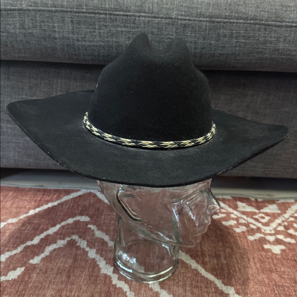 Stetson Stallion Black XX Premium Wool Cowboy Hat 7 3/8 Made in USA - Picture 4 of 11